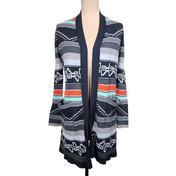 Billabong Small Tribal Aztec Cardigan Sweater - Picture 1 of 4